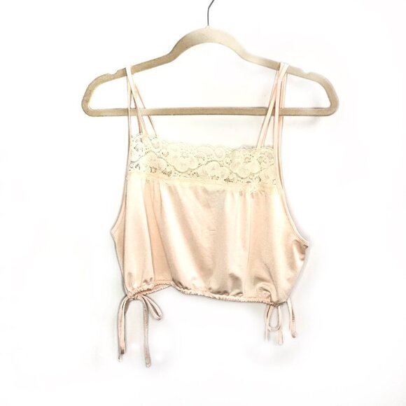 Satin Side-Tie Cropped Cami | Urban Outfitters - Picture 5 of 8